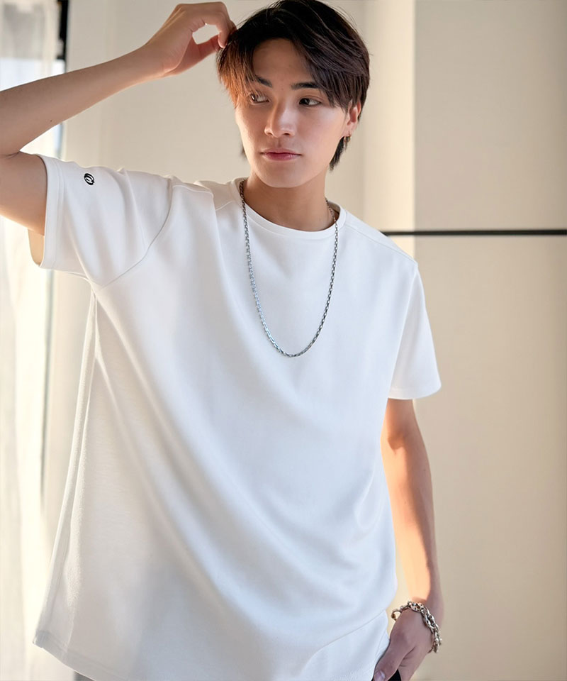 【Classical Origin】 【接触冷感機能付き】 tシャツ メンズ 半袖 トップス 肩切り替え 袖刺繍 ショート丈 ダンボール素材 Tee 大きいサイズ 春 夏 | classicalelf | 03