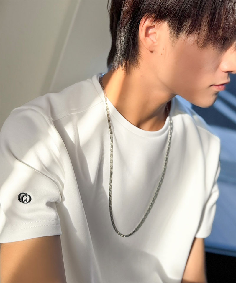 【Classical Origin】 【接触冷感機能付き】 tシャツ メンズ 半袖 トップス 肩切り替え 袖刺繍 ショート丈 ダンボール素材 Tee 大きいサイズ 春 夏 | classicalelf | 04