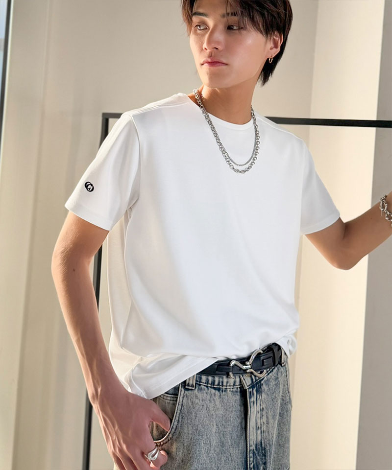 【Classical Origin】 【接触冷感機能付き】 tシャツ メンズ 半袖 トップス 肩切り替え 袖刺繍 ショート丈 ダンボール素材 Tee 大きいサイズ 春 夏 | classicalelf | 06