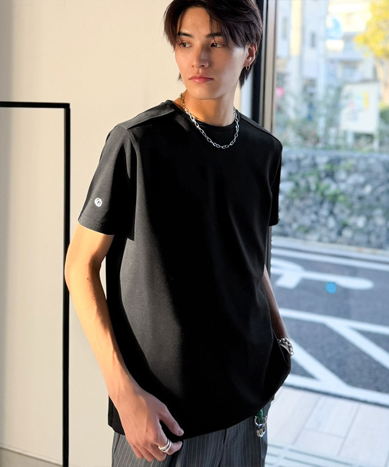 【Classical Origin】 【接触冷感機能付き】 tシャツ メンズ 半袖 トップス 肩切り替え 袖刺繍 ショート丈 ダンボール素材 Tee 大きいサイズ 春 夏 | classicalelf | 08