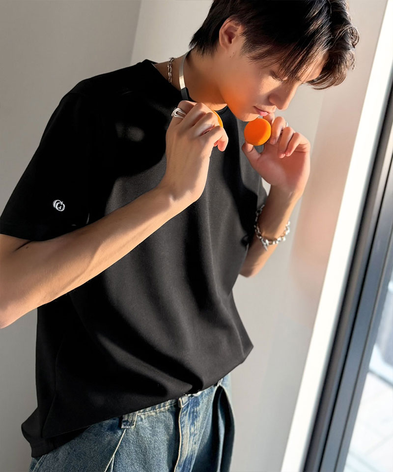 【Classical Origin】 【接触冷感機能付き】 tシャツ メンズ 半袖 トップス 肩切り替え 袖刺繍 ショート丈 ダンボール素材 Tee 大きいサイズ 春 夏 | classicalelf | 09