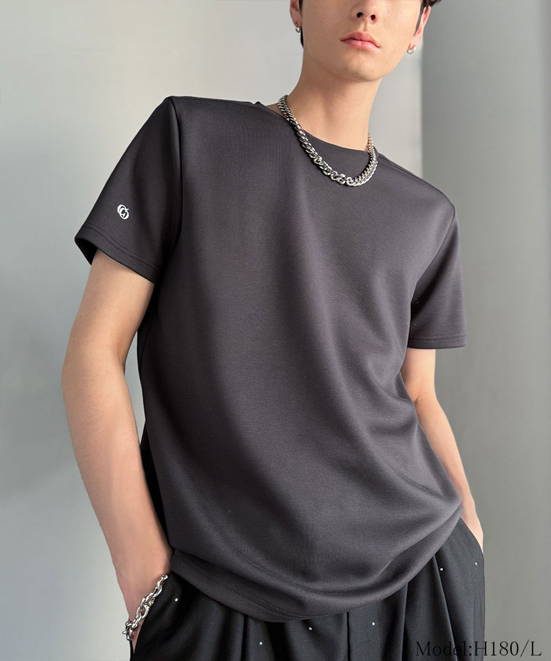 【Classical Origin】 【接触冷感機能付き】 tシャツ メンズ 半袖 トップス 肩切り替え 袖刺繍 ショート丈 ダンボール素材 Tee 大きいサイズ 春 夏 | classicalelf | 12