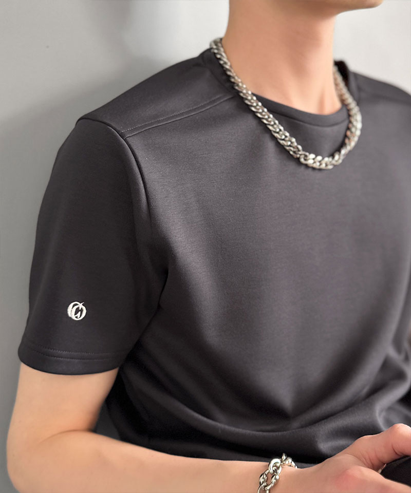 【Classical Origin】 【接触冷感機能付き】 tシャツ メンズ 半袖 トップス 肩切り替え 袖刺繍 ショート丈 ダンボール素材 Tee 大きいサイズ 春 夏 | classicalelf | 14