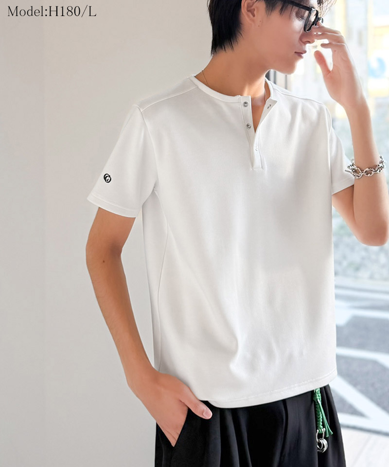 【接触冷感機能付き】肩切り替えショート丈ダンボール素材ヘンリーネックTシャツ Classical Origin クラシカルエルフ co1010056 | classicalelf | 02