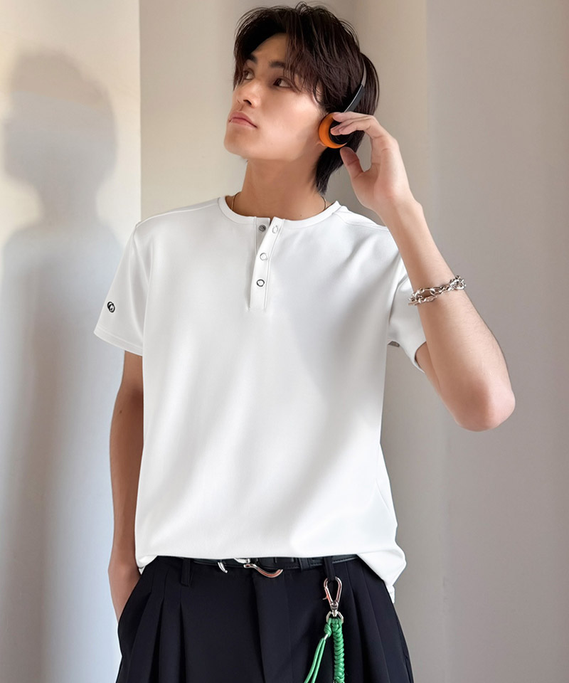 【接触冷感機能付き】肩切り替えショート丈ダンボール素材ヘンリーネックTシャツ Classical Origin クラシカルエルフ co1010056 | classicalelf | 04