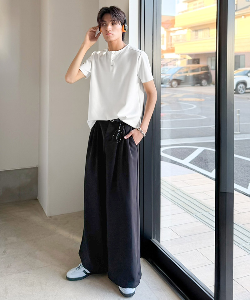 【接触冷感機能付き】肩切り替えショート丈ダンボール素材ヘンリーネックTシャツ Classical Origin クラシカルエルフ co1010056 | classicalelf | 03