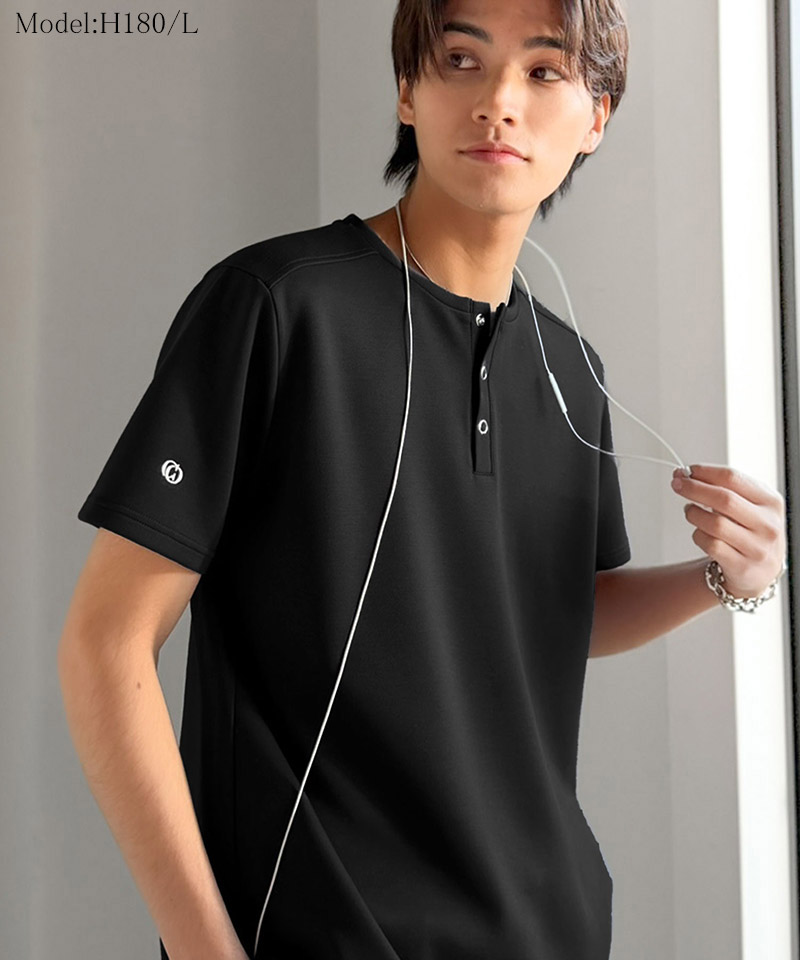 【接触冷感機能付き】肩切り替えショート丈ダンボール素材ヘンリーネックTシャツ Classical Origin クラシカルエルフ co1010056 | classicalelf | 07