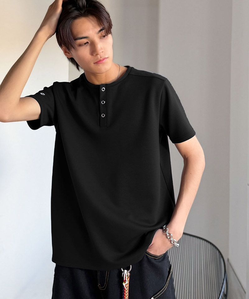 【接触冷感機能付き】肩切り替えショート丈ダンボール素材ヘンリーネックTシャツ Classical Origin クラシカルエルフ co1010056 | classicalelf | 09