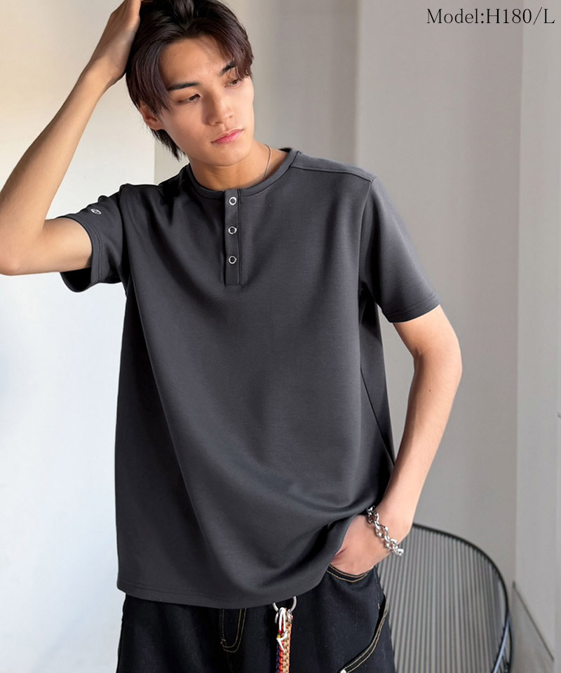 【接触冷感機能付き】肩切り替えショート丈ダンボール素材ヘンリーネックTシャツ Classical Origin クラシカルエルフ co1010056 | classicalelf | 11