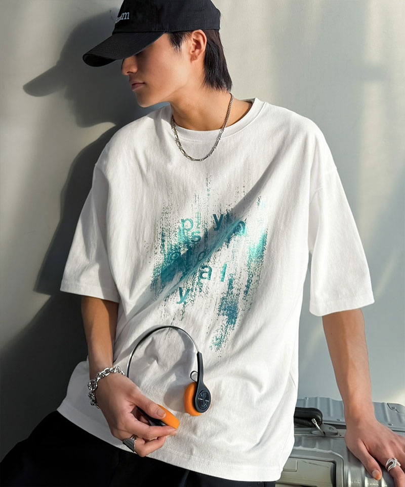 【Classical Origin】 tシャツ メンズ 半袖 トップス 綿100％ グリッチノイズ箔プリント Tee 男女兼用 ユニセックス レディース 大きいサイズ | classicalelf | 04