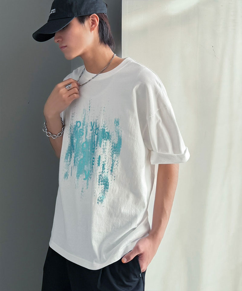 【Classical Origin】 tシャツ メンズ 半袖 トップス 綿100％ グリッチノイズ箔プリント Tee 男女兼用 ユニセックス レディース 大きいサイズ | classicalelf | 06