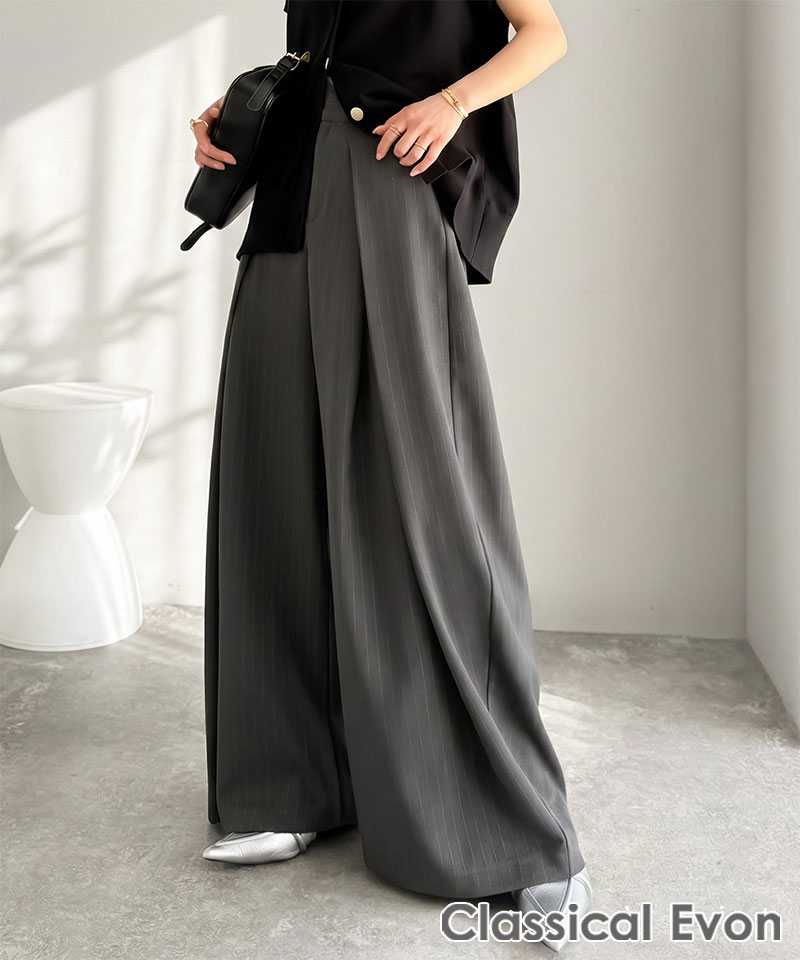 【Classical Evon】 【UVカット＆ウォッシャブル機能付き】 レディース ボトムス きれいめ パンツ ダブル | classicalelf