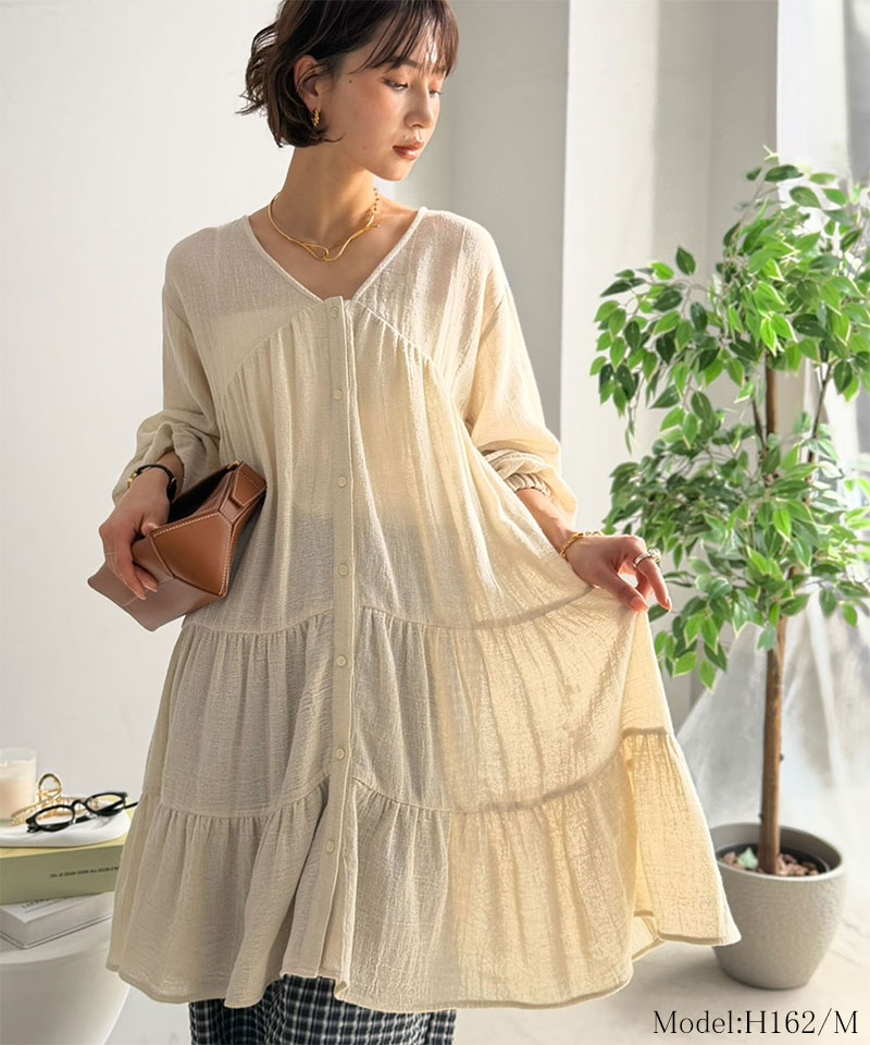 【Classical Evon】 シャツ レディース シャツワンピース 長袖 トップス チュニック 着回し抜群 前後2way | classicalelf | 02