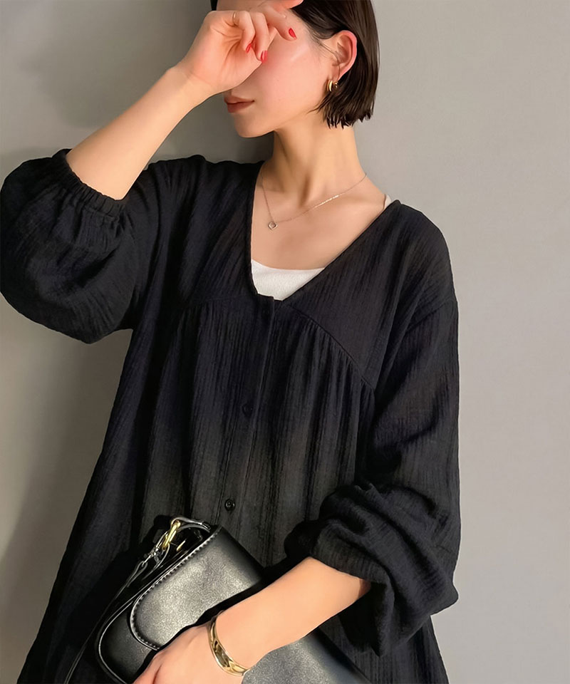 【Classical Evon】 シャツ レディース シャツワンピース 長袖 トップス チュニック 着回し抜群 前後2way | classicalelf | 07