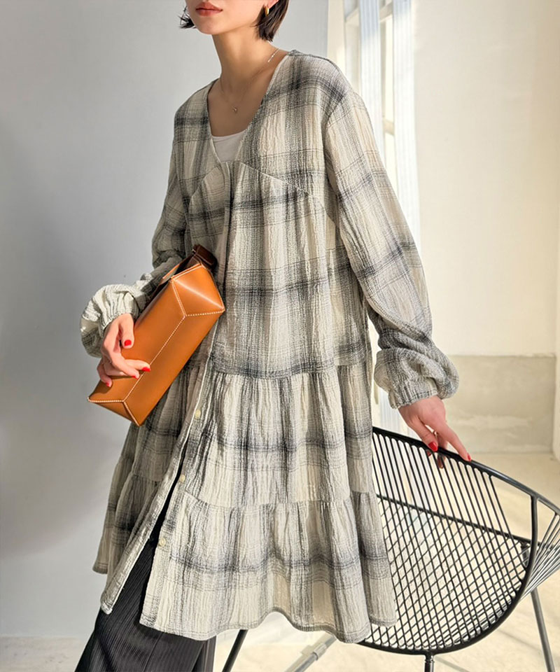 【Classical Evon】 シャツ レディース シャツワンピース 長袖 トップス チュニック 着回し抜群 前後2way | classicalelf | 10