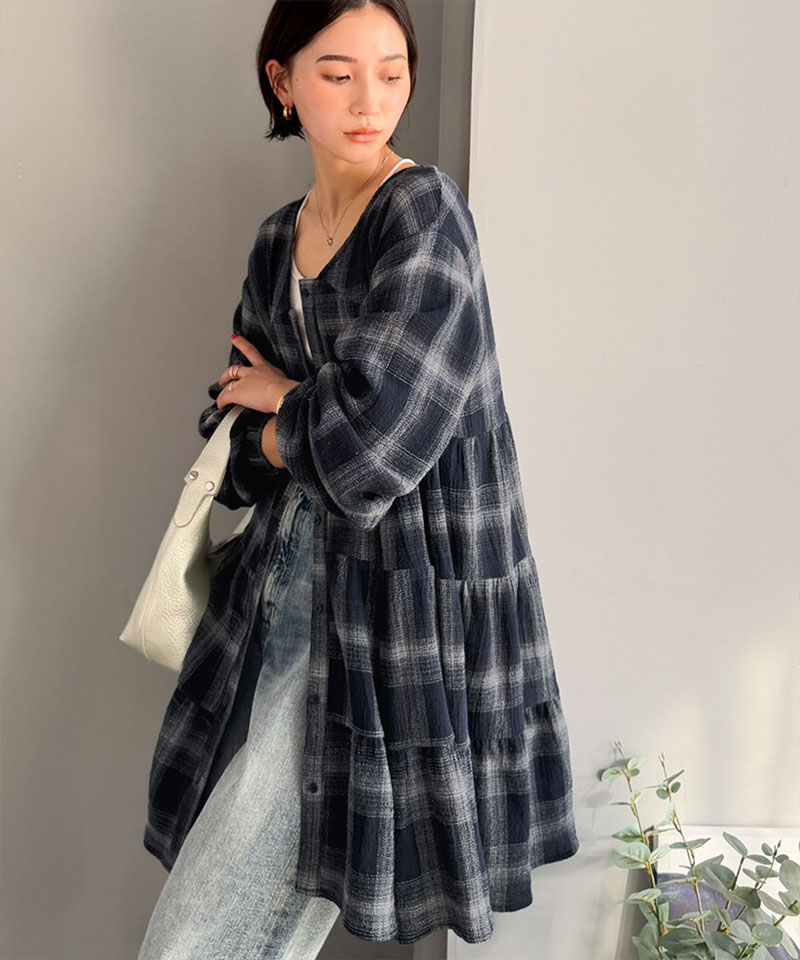 【Classical Evon】 シャツ レディース シャツワンピース 長袖 トップス チュニック 着回し抜群 前後2way | classicalelf | 12