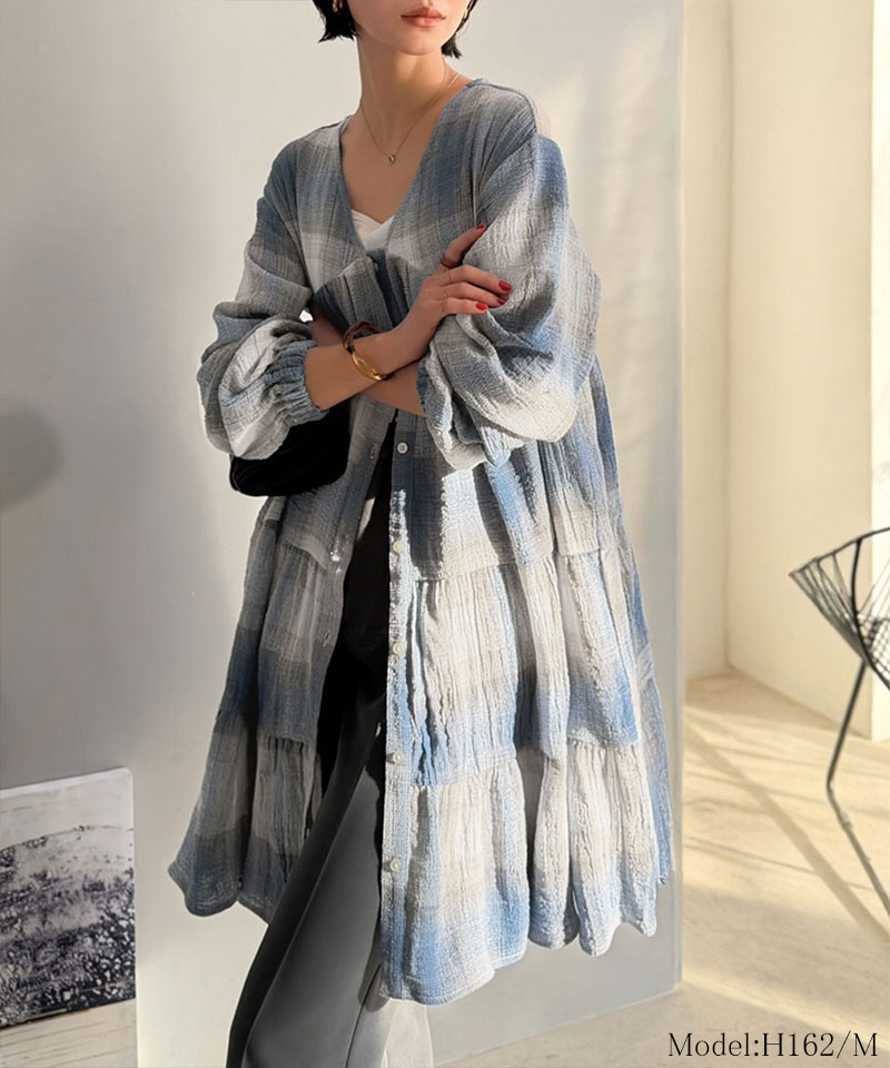 【Classical Evon】 シャツ レディース シャツワンピース 長袖 トップス チュニック 着回し抜群 前後2way | classicalelf | 14