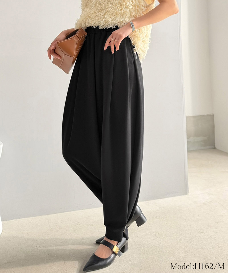 【Classical Evon】 ボトムス パンツ レディース タックボリュームパンツ バルーンシルエット ボタン 立体感 | classicalelf | 02