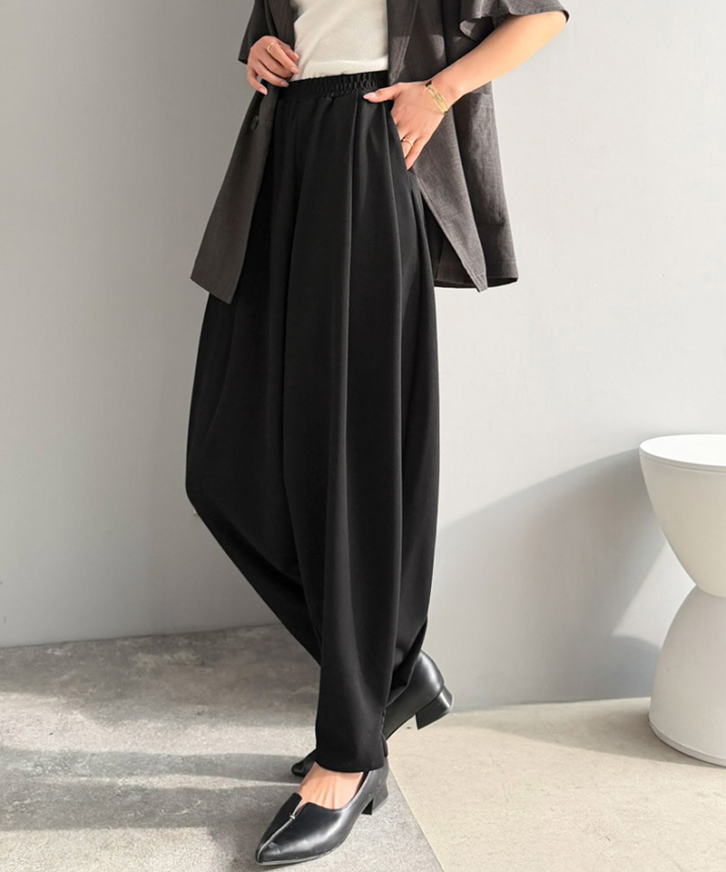 【Classical Evon】 ボトムス パンツ レディース タックボリュームパンツ バルーンシルエット ボタン 立体感 | classicalelf | 07