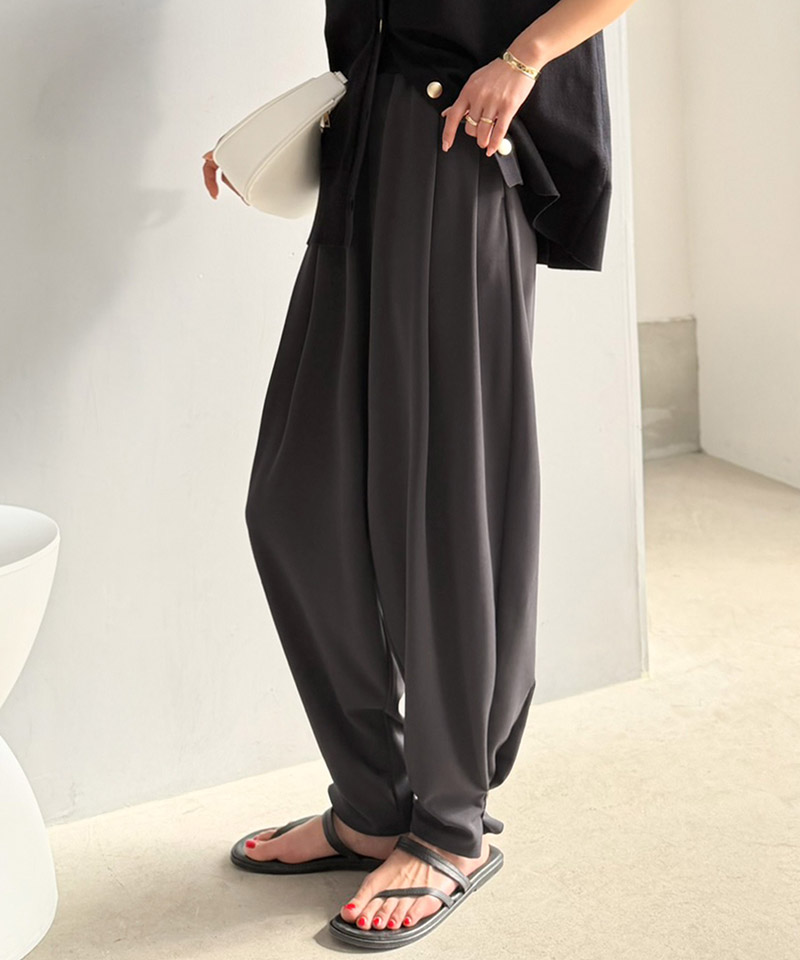 【Classical Evon】 ボトムス パンツ レディース タックボリュームパンツ バルーンシルエット ボタン 立体感 | classicalelf | 11