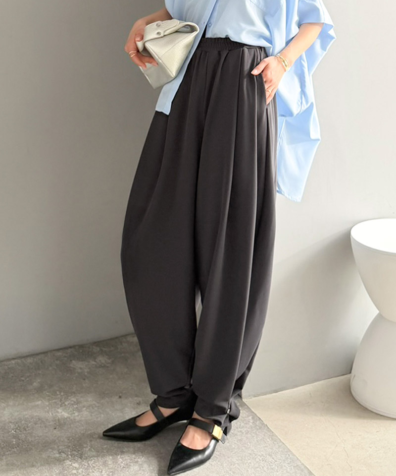 【Classical Evon】 ボトムス パンツ レディース タックボリュームパンツ バルーンシルエット ボタン 立体感 | classicalelf | 12