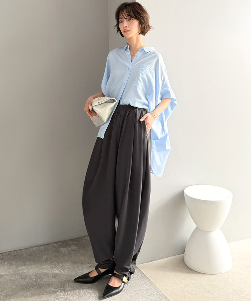 【Classical Evon】 ボトムス パンツ レディース タックボリュームパンツ バルーンシルエット ボタン 立体感 | classicalelf | 13