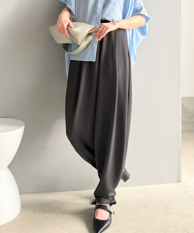 【Classical Evon】 ボトムス パンツ レディース タックボリュームパンツ バルーンシルエット ボタン 立体感 | classicalelf | 14