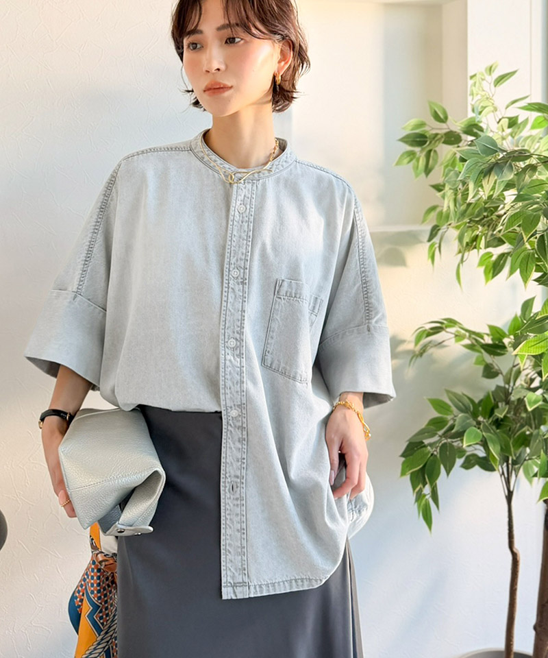 【Classical Evon】 デニムシャツ レディース 大きいサイズ シャツ おしゃれ トップス ブラウス 羽織り | classicalelf | 07