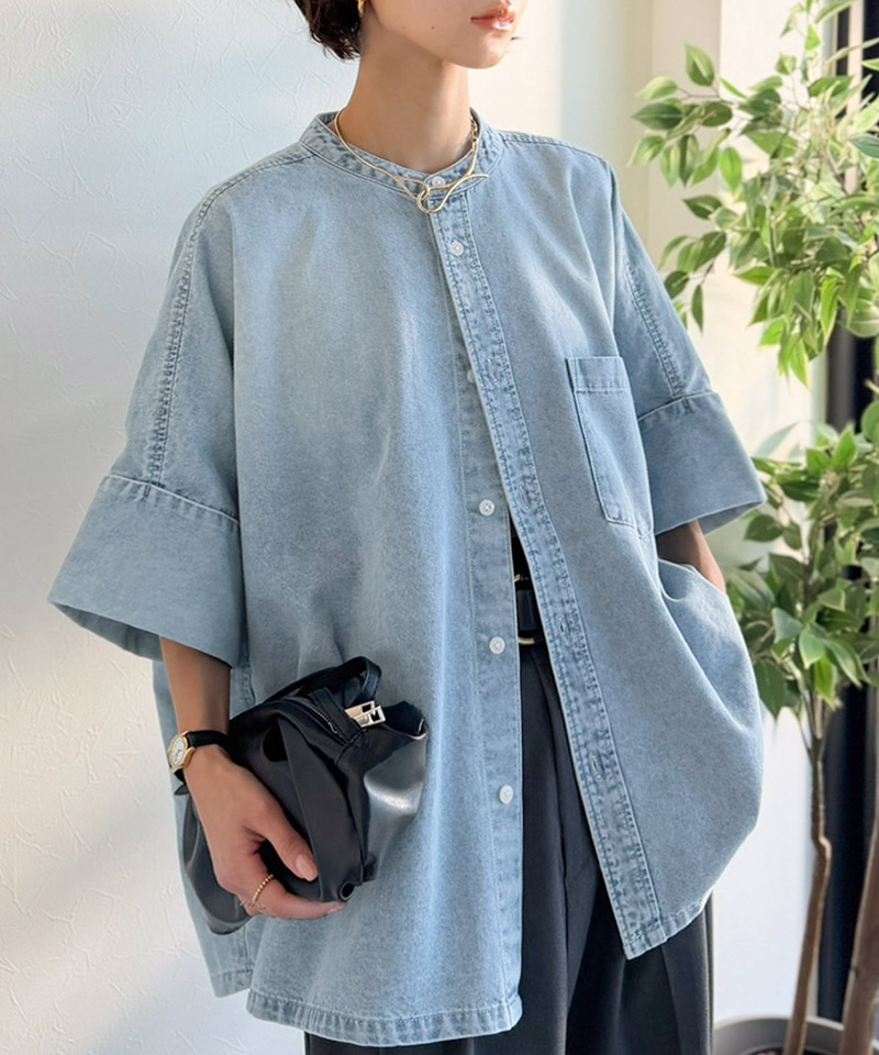 【Classical Evon】 デニムシャツ レディース 大きいサイズ シャツ おしゃれ トップス ブラウス 羽織り | classicalelf | 13