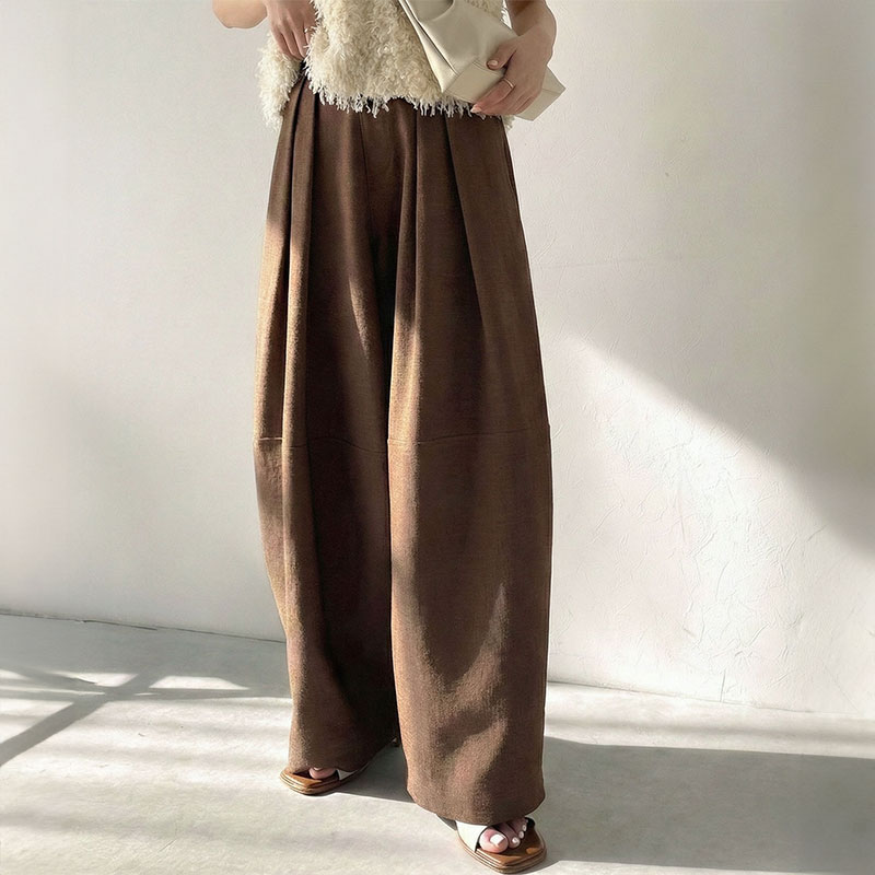 【Classical Evon】コクーンパンツ レディース ボトムス パンツ インタック リネンライク 上品 ラフ 立体感 コクーンライン きちんと リネンタッチ素材 | classicalelf