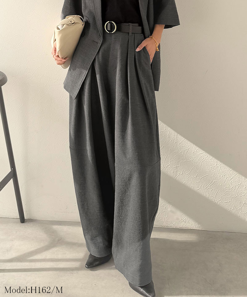 【Classical Evon】コクーンパンツ レディース ボトムス パンツ インタック リネンライク 上品 ラフ 立体感 コクーンライン きちんと リネンタッチ素材 | classicalelf | 07