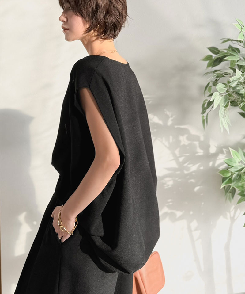 【Classical Evon】 【セットアップ可能 】 ベスト レディース おしゃれ トップス シンプル リネン タッチ Vネック 羽織り レイヤードコーデ | classicalelf | 04