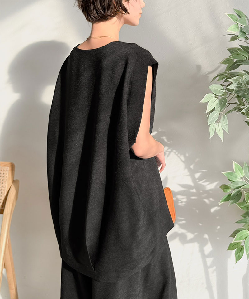 【Classical Evon】 【セットアップ可能 】 ベスト レディース おしゃれ トップス シンプル リネン タッチ Vネック 羽織り レイヤードコーデ | classicalelf | 06