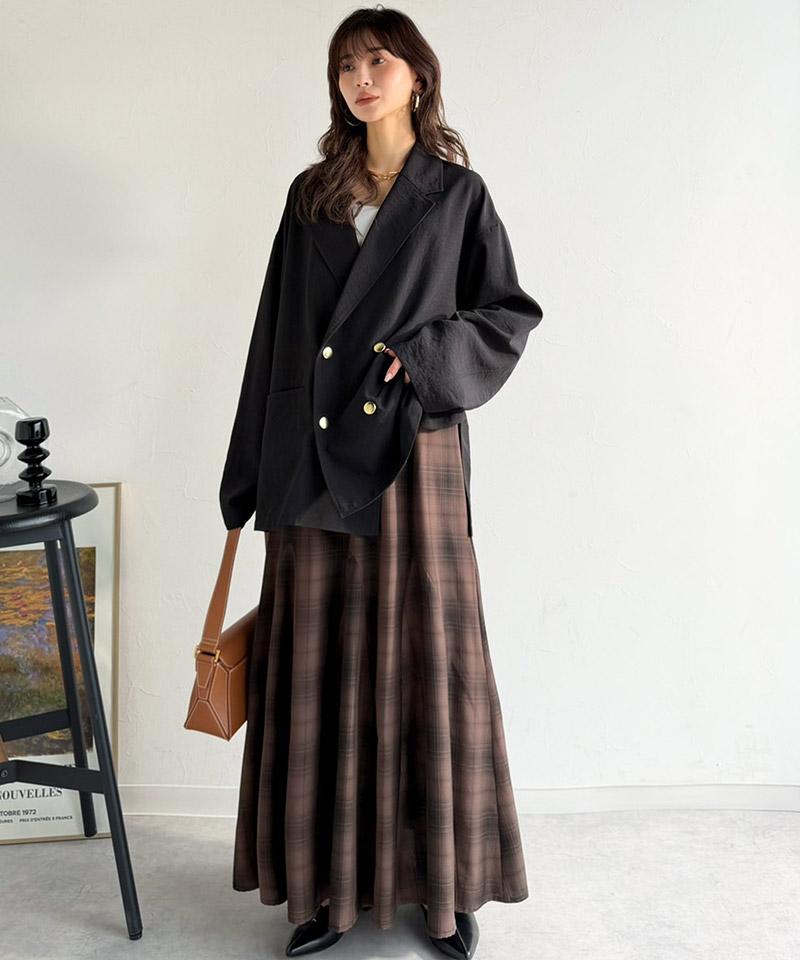 【Classical Evon】 スカート ロング マキシ丈 ボトムス レディース オンブレチェック マーメイドスカート フレアスカート カジュアル エレガント | classicalelf | 12
