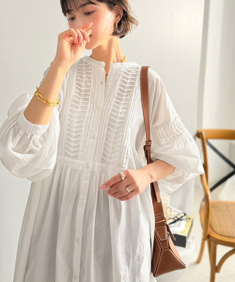 【Classical Evon】ブラウス 長袖 レディース きれいめ トップス 変形ピンタック チュニック ナチュラル | classicalelf | 03