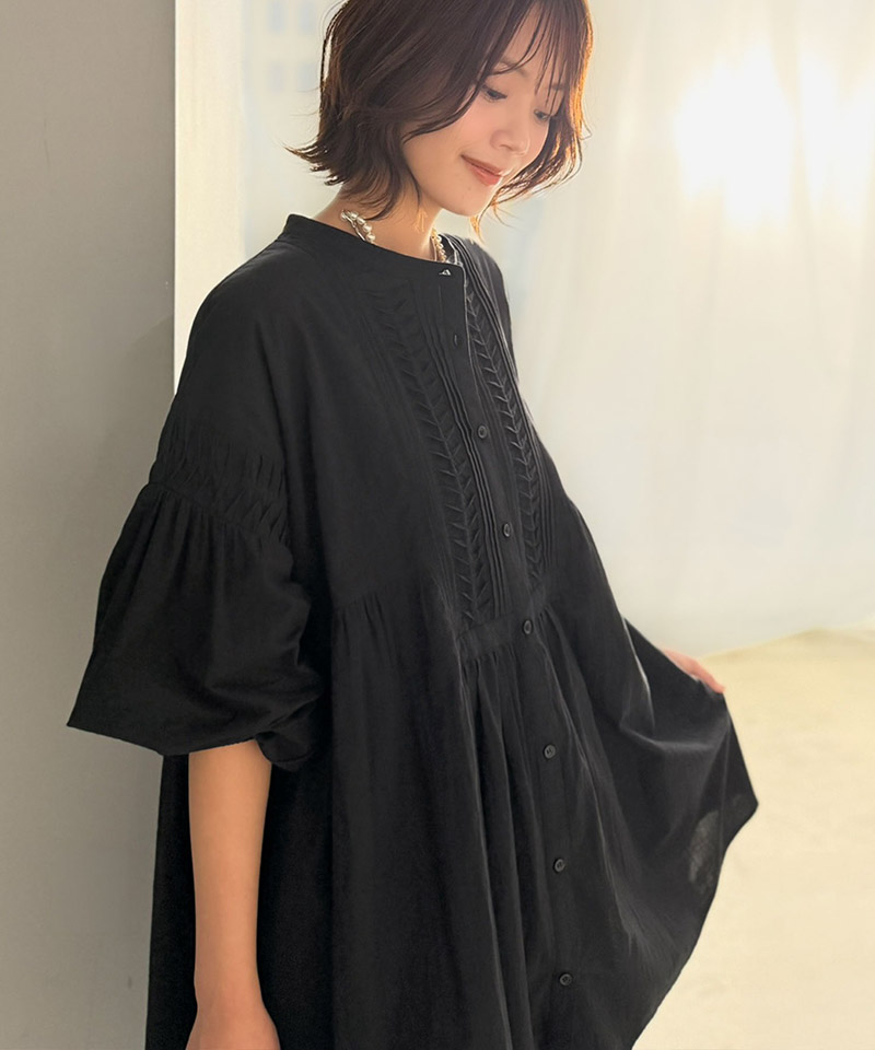 【Classical Evon】ブラウス 長袖 レディース きれいめ トップス 変形ピンタック チュニック ナチュラル | classicalelf | 09