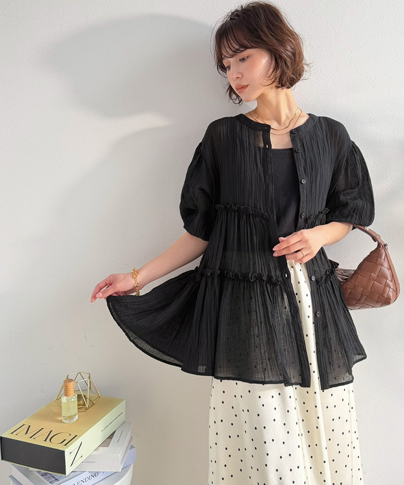 ふわっと、ひとさじの華やぎを。シアーティアードメロウブラウス Classical Evon クラシカルエルフ ev1240130 | classicalelf | 08