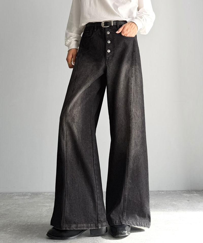 《java ジャバコラボ》 フレアデニム メンズ ボトムス パンツ メンズ フライボタン ヴィンテージ加工 ライン切り替え ヴィンテージデニム 主役級デニム | classicalelf | 03