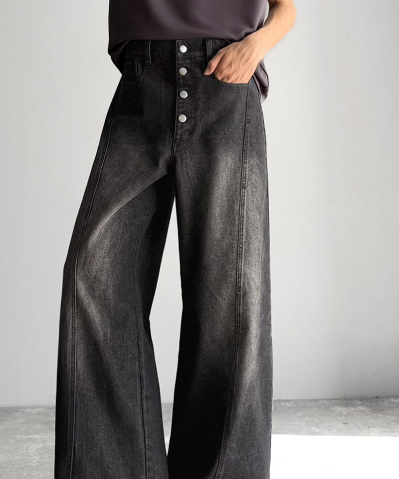 《java ジャバコラボ》 フレアデニム メンズ ボトムス パンツ メンズ フライボタン ヴィンテージ加工 ライン切り替え ヴィンテージデニム 主役級デニム | classicalelf | 06