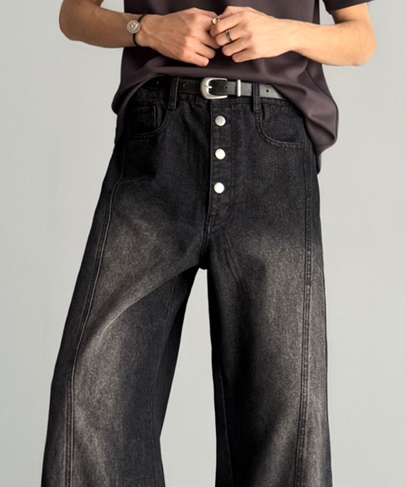 《java ジャバコラボ》 フレアデニム メンズ ボトムス パンツ メンズ フライボタン ヴィンテージ加工 ライン切り替え ヴィンテージデニム 主役級デニム | classicalelf | 07