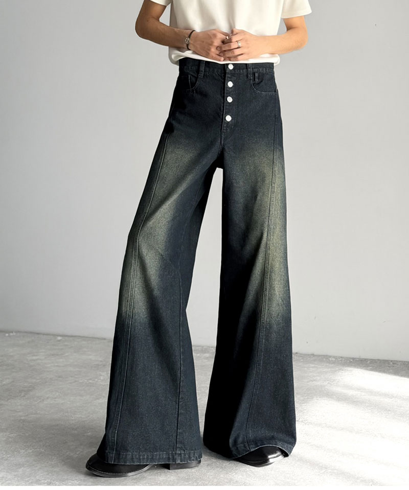 《java ジャバコラボ》 フレアデニム メンズ ボトムス パンツ メンズ フライボタン ヴィンテージ加工 ライン切り替え ヴィンテージデニム 主役級デニム | classicalelf | 14