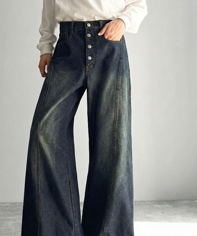 《java ジャバコラボ》 フレアデニム メンズ ボトムス パンツ メンズ フライボタン ヴィンテージ加工 ライン切り替え ヴィンテージデニム 主役級デニム | classicalelf | 15