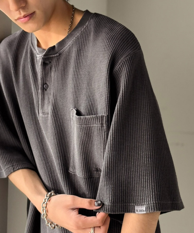 《JaVaジャバコラボ》ワッフル ピグメント加工 胸ポケット付きTシャツClassical Elf Java クラシカルエルフ jo0780022 | classicalelf | 11