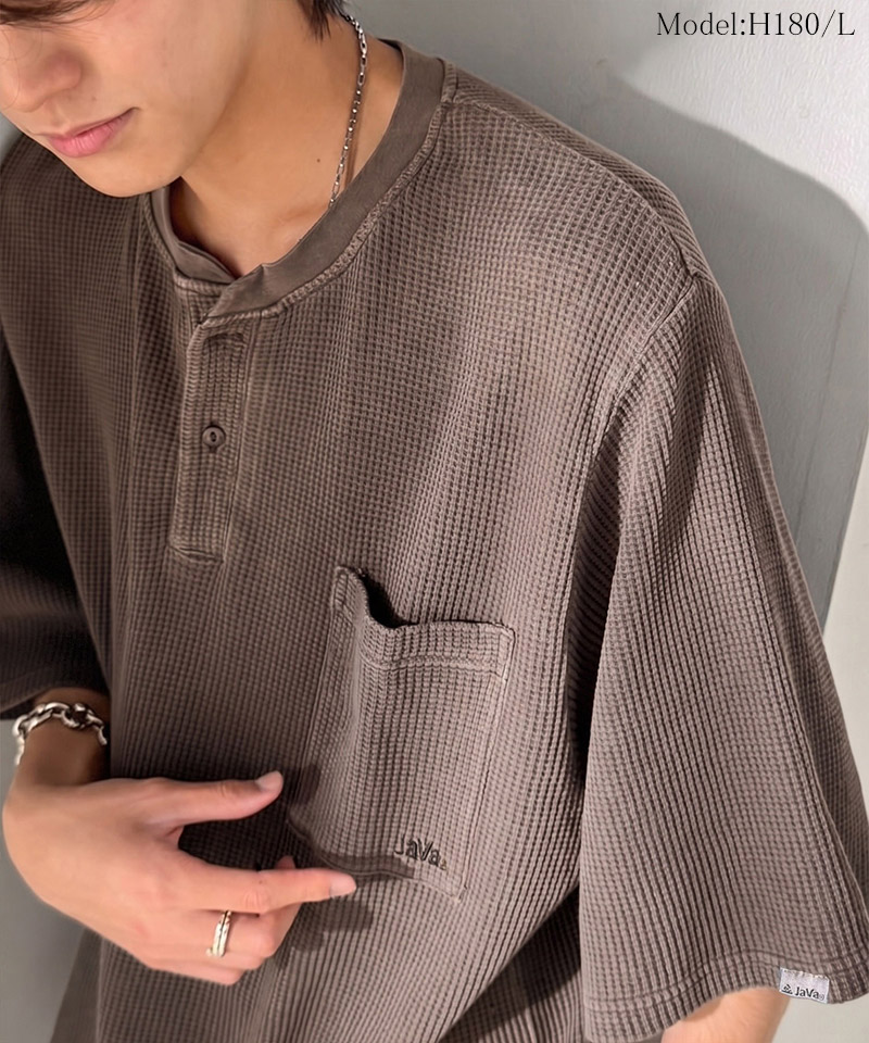 《JaVaジャバコラボ》ワッフル ピグメント加工 胸ポケット付きTシャツClassical Elf Java クラシカルエルフ jo0780022 | classicalelf | 12