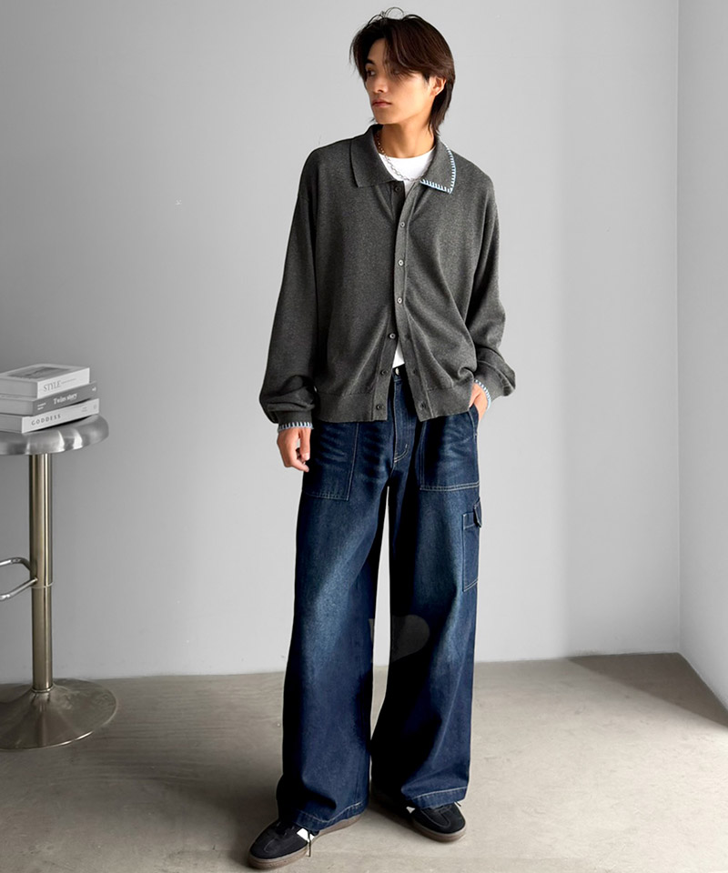 《JaVaジャバコラボ》配色ステッチヴィンテージ加工ベイカーデニムパンツ JaVa クラシカルエルフ jo0780025 | classicalelf | 16