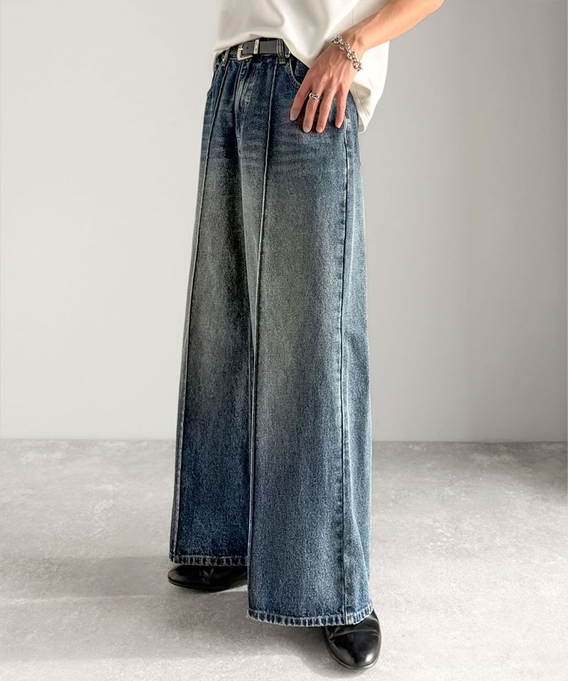 《java ジャバコラボ》 ボトムス メンズ パンツ ほどよい ルーズ感 ヴィンテージ 加工 ピンタック 入り フレアデニム 大きいサイズ 春 夏 2026ss | classicalelf | 13