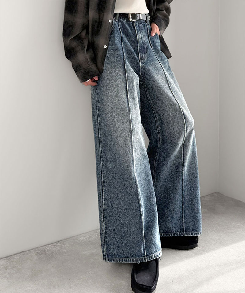 《java ジャバコラボ》 ボトムス メンズ パンツ ほどよい ルーズ感 ヴィンテージ 加工 ピンタック 入り フレアデニム 大きいサイズ 春 夏 2026ss | classicalelf | 15