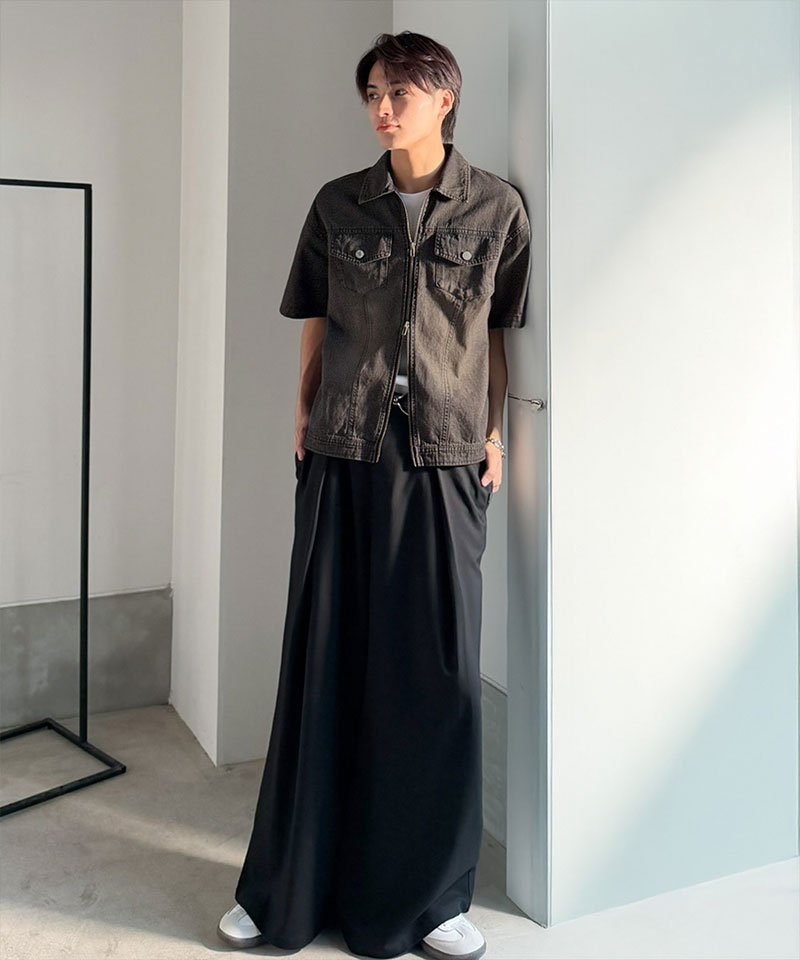 《java ジャバコラボ》デニムシャツ 半袖 メンズ トップス シャツ ダブルジップ ヴィンテージ 加工 ショート丈 デニムシャツ ブランド おしゃれ 大きいサイズ | classicalelf | 04