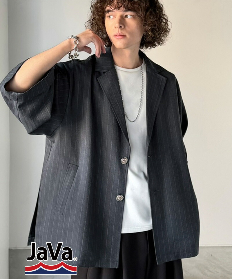 《 java ジャバコラボ 》アウター ジャケット メンズ アンティーク釦 使い ストライプ柄 ヘリンボン生地 大きいサイズ 春 夏 2026ss クラシカルエルフ | classicalelf