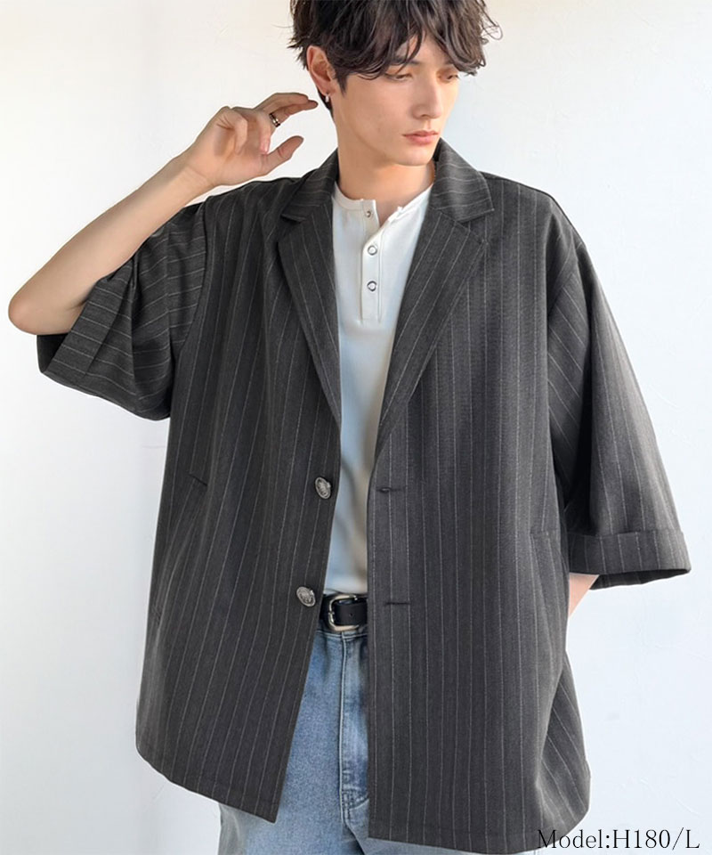 《 java ジャバコラボ 》アウター ジャケット メンズ アンティーク釦 使い ストライプ柄 ヘリンボン生地 大きいサイズ 春 夏 2026ss クラシカルエルフ | classicalelf | 02